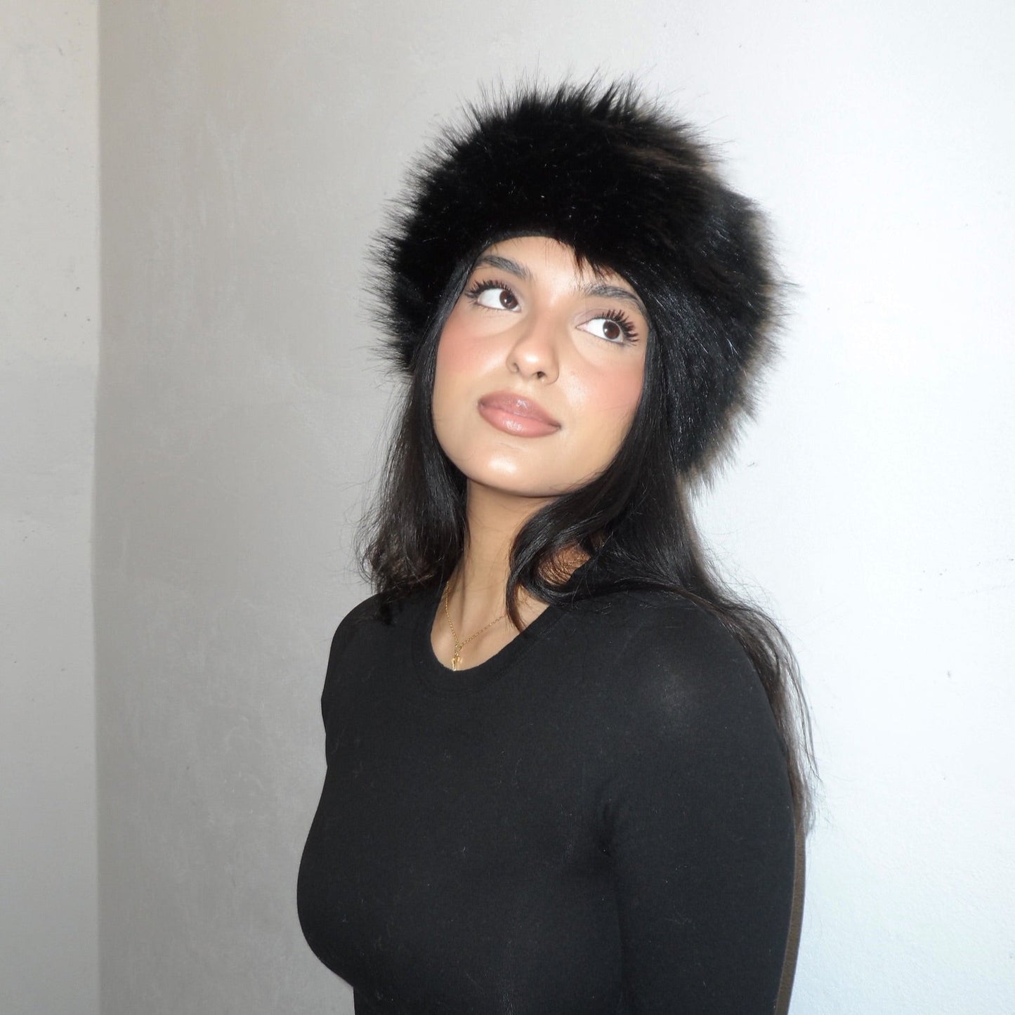 Black Onyx Faux Fur Ushanka
