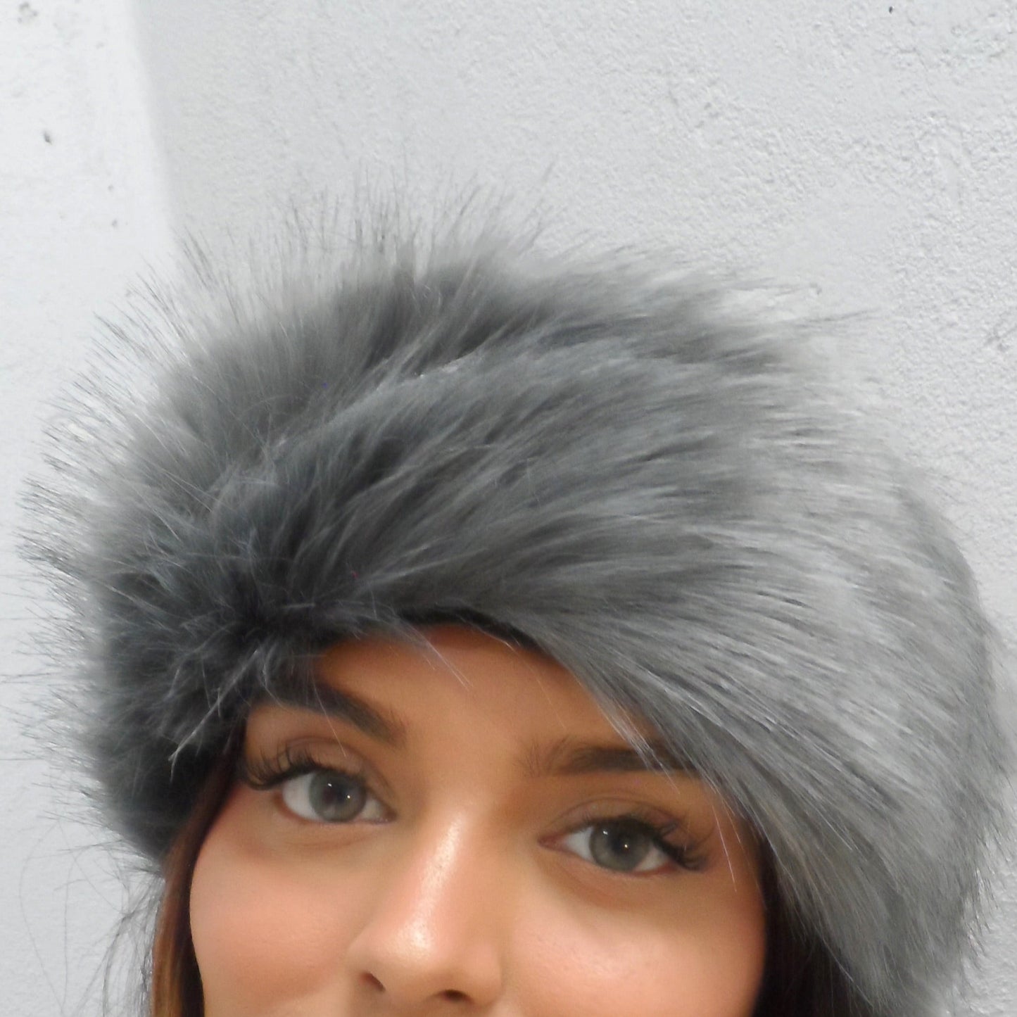 Stone Grey Faux Fur Ushanka
