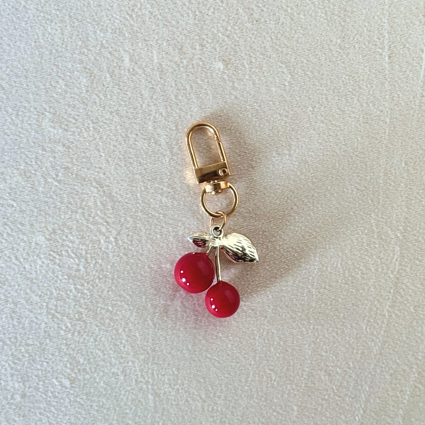 Cherry Gold Bag Charm