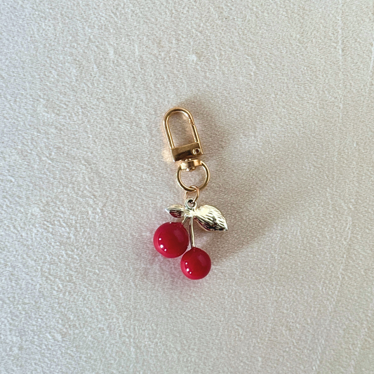 Cherry Gold Bag Charm